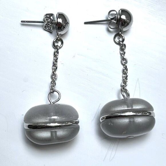 HSN x Roberto Faraone Mennella – Gray Bead Drop Earrings – Signed RFM - Picture 3 of 7